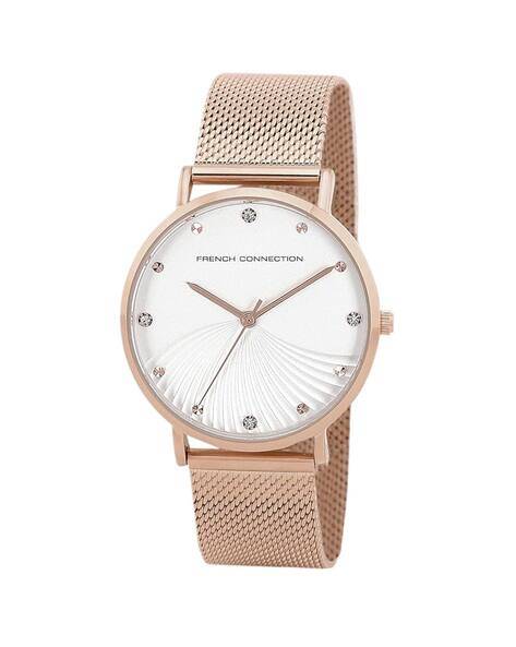French Connection FCC01GM Women Silver-Plated Round Shaped Analogue Watch