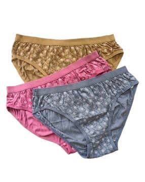 cumsin Pack of 3 Women Printed Briefs with Elasticated Waist-picture-29