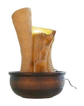 ecraftindia Light Brown Steps Textured Water Fountain-picture-31