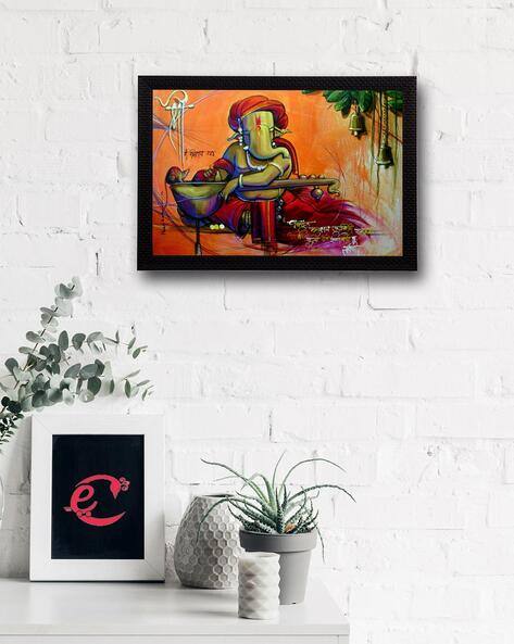 Ecraftindia Lord Ganesha Texture UV Art Painting