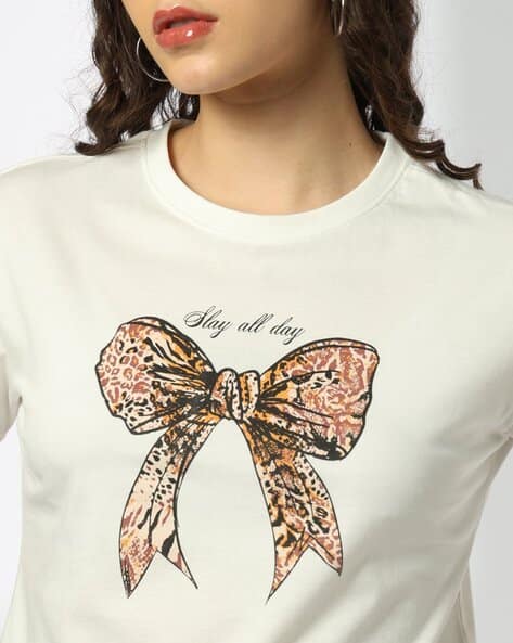 Buy Off-White Tshirts for Women by RIO Online | Ajio.com