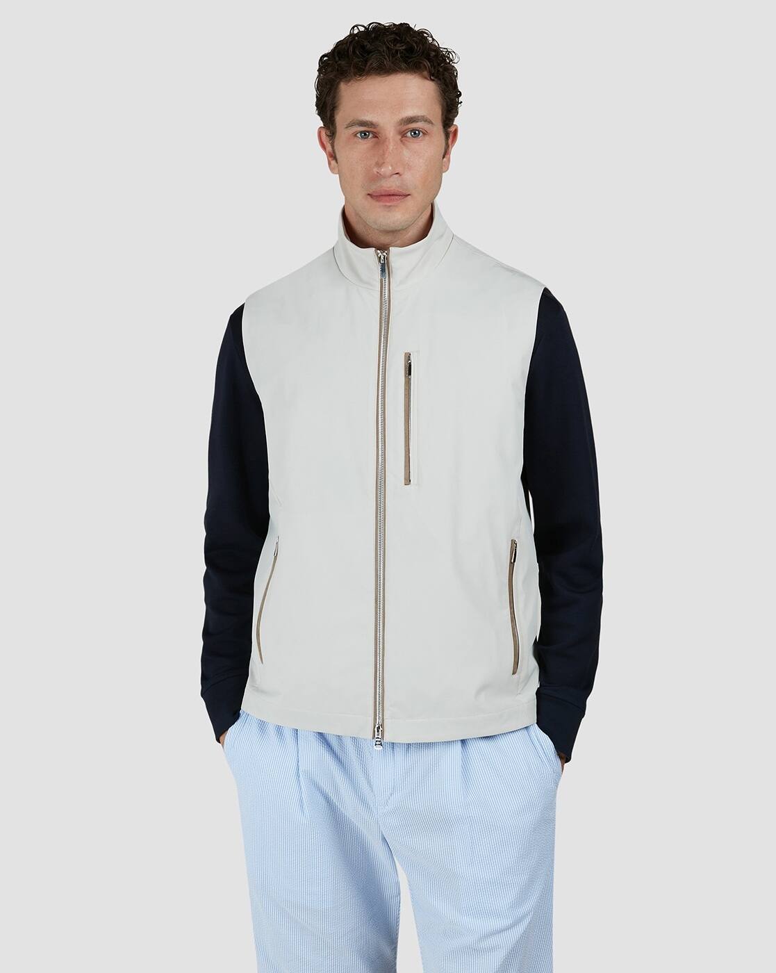 Buy PAUL & SHARK Typhoon Stretch Vest with Alcantara Details