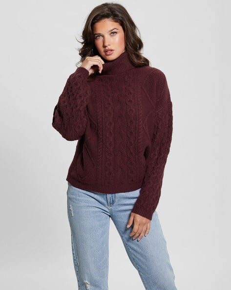 Buy Maroon Sweaters Cardigans for Women by GUESS Online