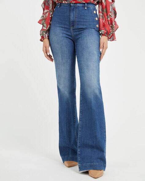 GUESS Women Relaxed Fit Jeans with 5-Pocket Styling