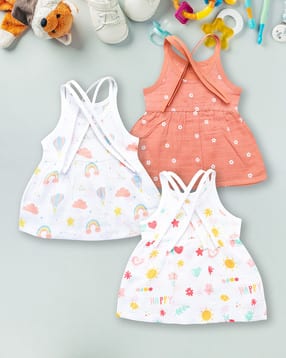 yuv Graphic Print A-Line Frocks with Shoulder Tie-Ups-picture-10