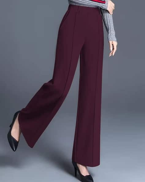 XQsee Women Relaxed Fit Flat-Front Trousers
