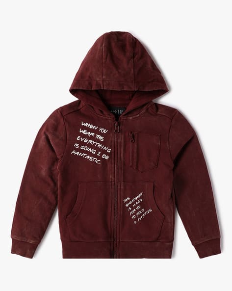 Boys Typographic Print Hoodie