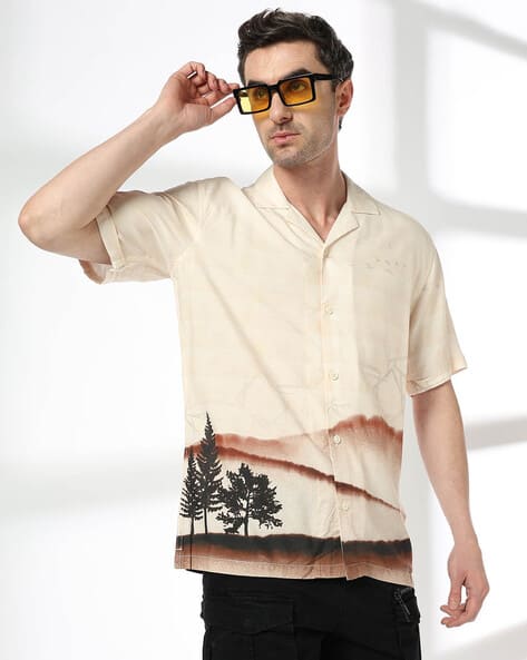 JOHN PLAYERS JEANS Men Graphic Print Relaxed Fit Shirt