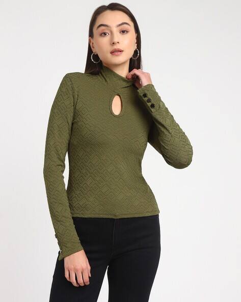 Women Regular Fit High-Neck Top