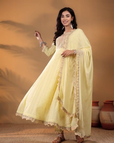 Varanga Self-design Anarkali Kurta Set