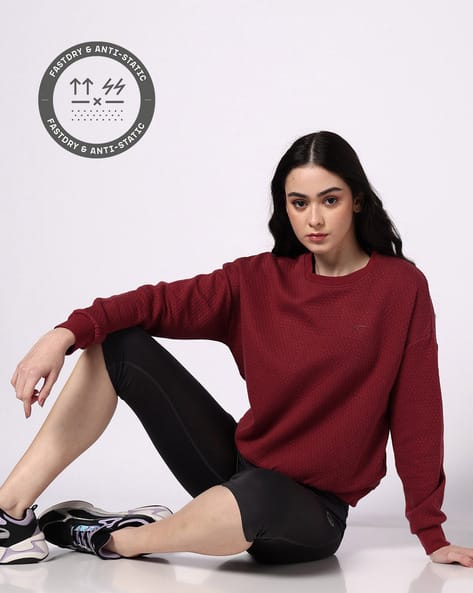 PERFORMAX Women Active Lifestyle Quilted Relaxed Fit Sweatshirt