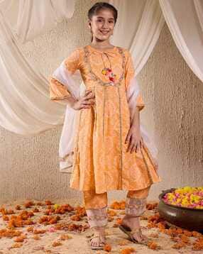pspeaches Girls Printed 3-Piece Kurta Suit Set-picture-16