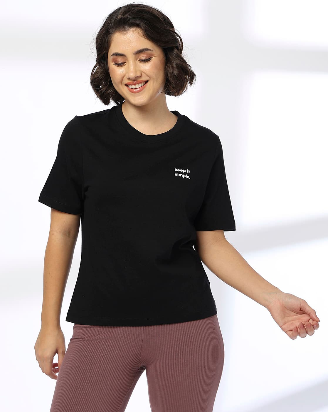 Buy Black Tshirts for Women by RIO BASIC Online | Ajio.com