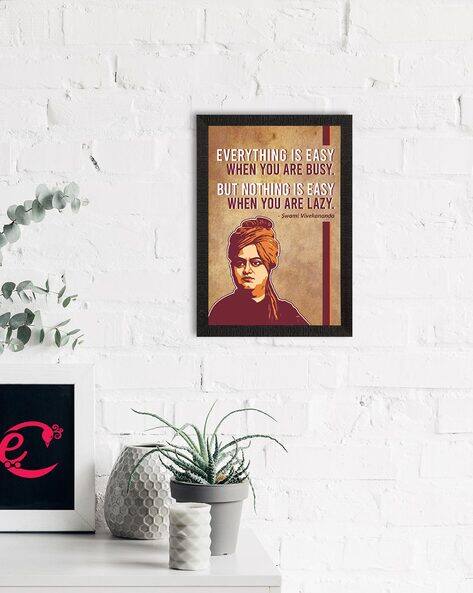 Ecraftindia Swami Vivekananda Wooden UV Art Painting