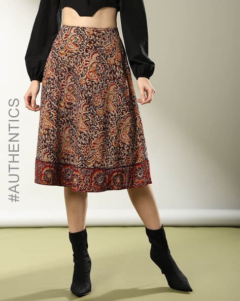 Handblock Kalamkari Print Cotton Skirt
