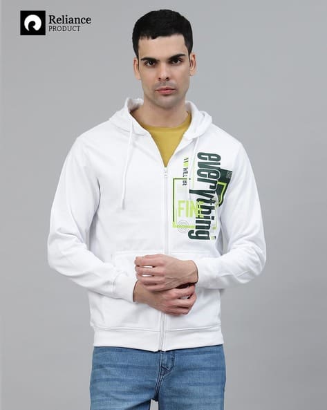 Men Abstract Fleece FullFull-length Regular Fit Hooded Sweatshirt