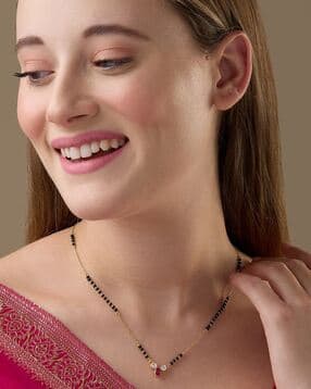 maira Women Sterling Silver Gold-Plated Zicron-Studded Mangalsutra-picture-44