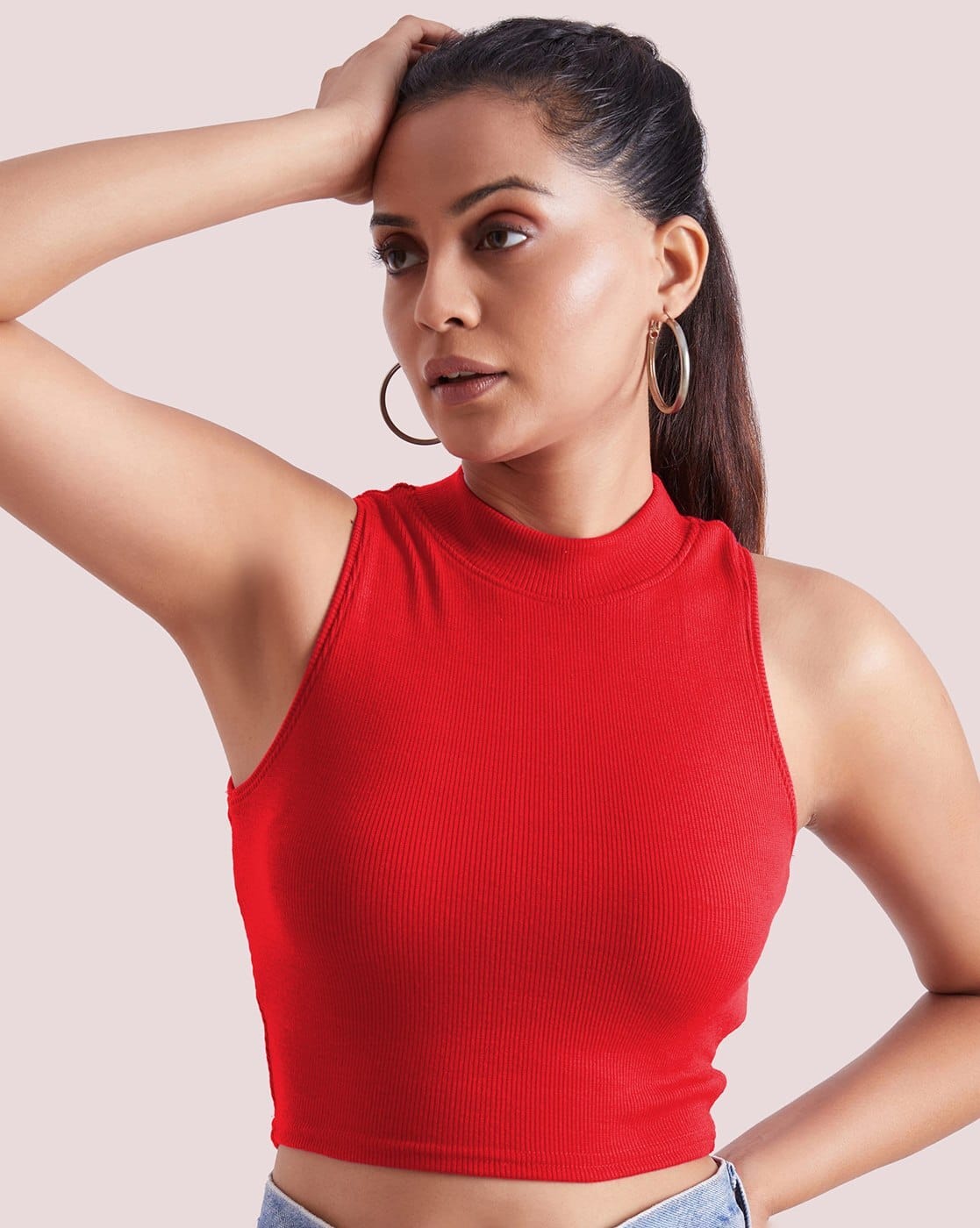 Buy Berrybird Women Ribbed Slim Fit Crop Top Online | Ajio.com