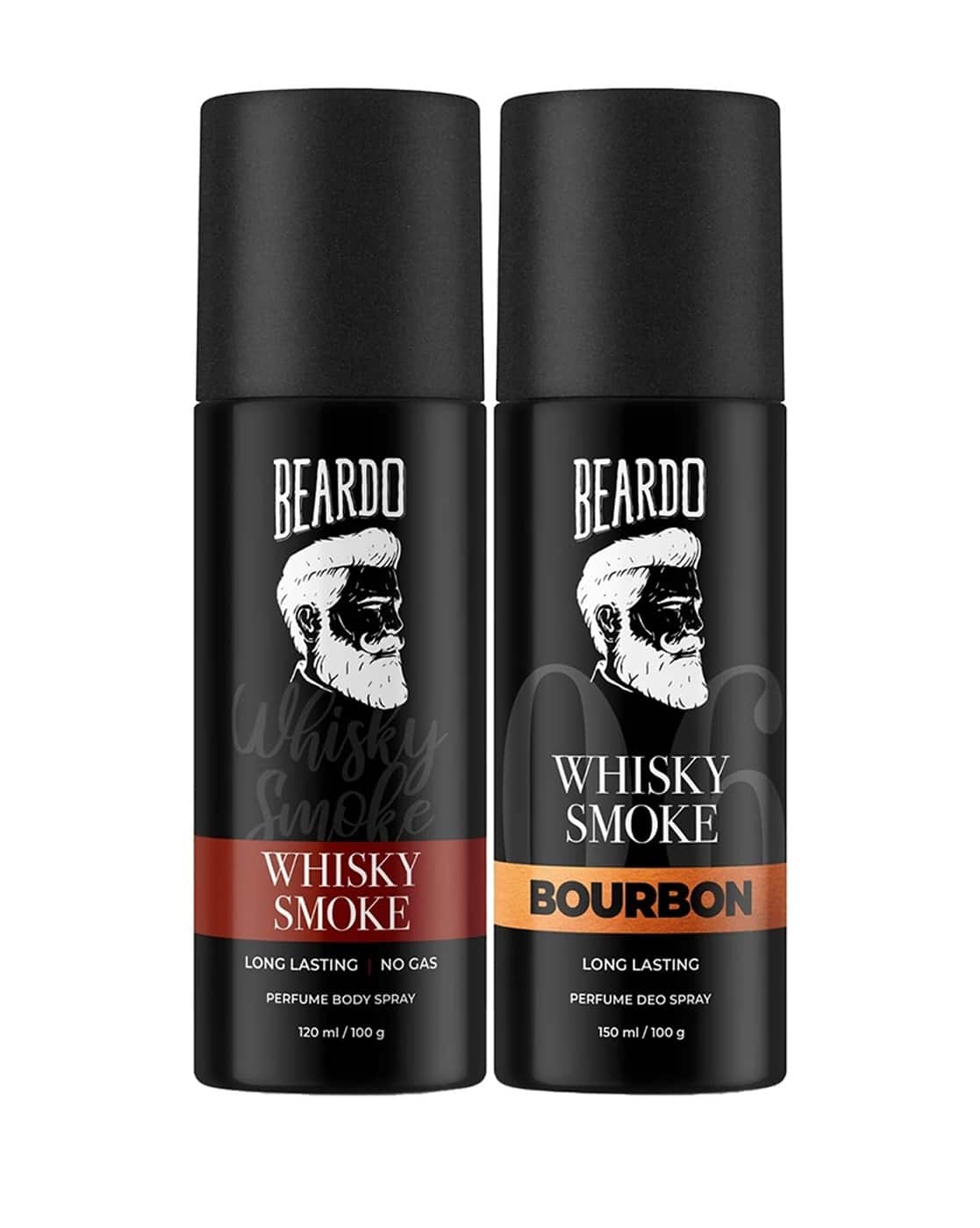 Beardo Pack of 2 Whisky Smoke & Bourbon Long Lasting Deo Body Spray Combo For Men