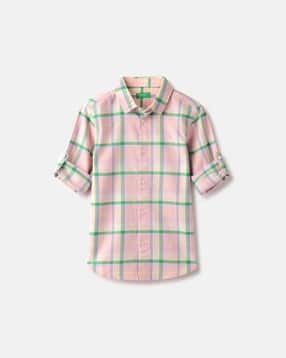 united colors of benetton Boys Checked Regular Fit Shirt-picture-53