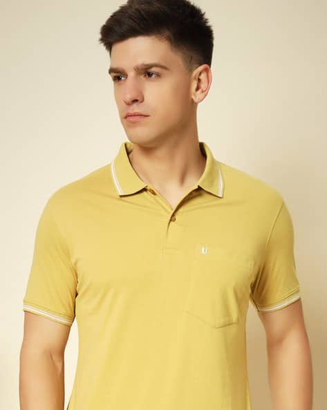 UNIBERRY Men Regular Fit Polo T-Shirt with Patch Pocket