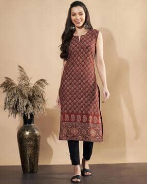svaraa Women Floral Print Straight Kurta-picture-43