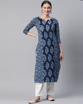 svaraa Women Floral Print Straight Kurta-picture-48