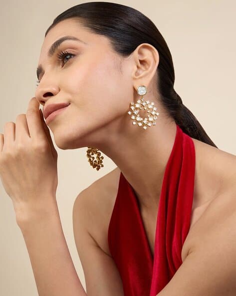 gold earrings with red dress RED TURQUOISE EARRINGS Rose gold main image 1