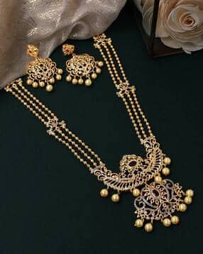 rubans Women Stone-Studded Necklace & Earrings Set-picture-47