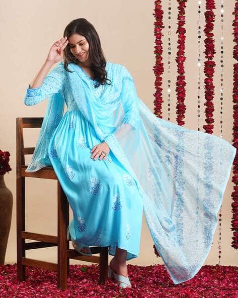 SVARAA Women Floral Anarkali Kurta Set
