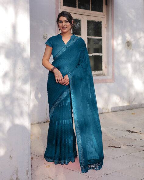 SVARAA Women Printed Saree with Contrast Border