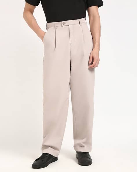 Men Patterned Relaxed Fit Pleated Chinos