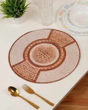 Round Shaped Geometric Printed Table Place Mat 