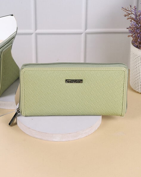 Women Logo Applique Zip-Around Wallet