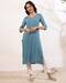 Women Embroidered Cotton Straight Kurta with Insert Pocket