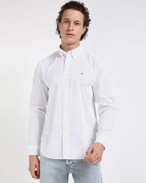 Product image of TOMMY HILFIGER Men Polka-Dot Print Regular Fit Cotton Shirt