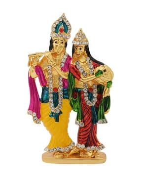 dzinetrendz Gold plated Brass Idol for Home Decor-picture-28