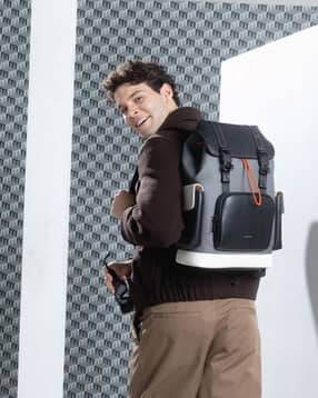 Colourblock Backpack with Adjustable Straps-image-25