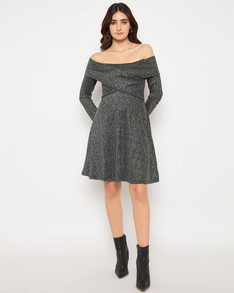 MADAME Women Self-Design A-Line Dress