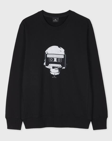 Buy PAUL SMITH Men Tape Skull Print Regular Fit Sweatshirt Black