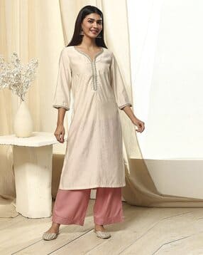 biba Women Straight Fit Palazzos with Elasticated Waist-picture-23