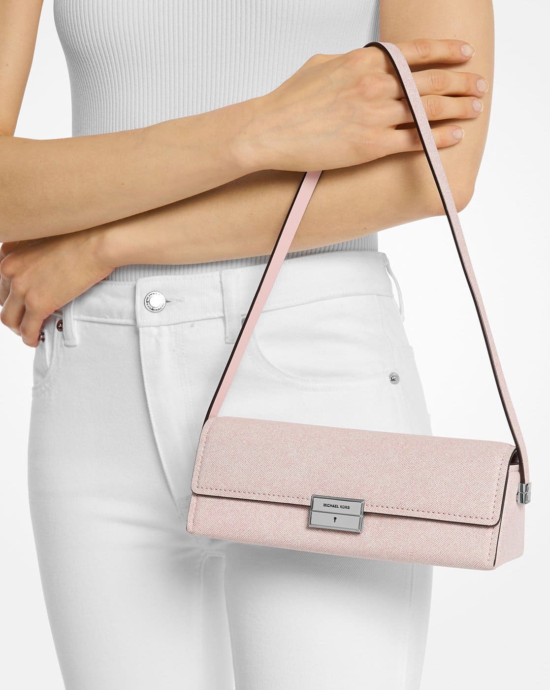 Buy Michael Kors Ludlow Small Convertible Pouchette | Pink Color