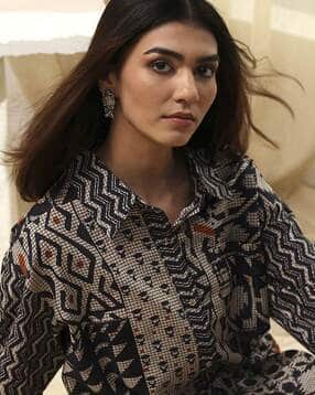 biba Women Geometric Print Relaxed Fit Shirt-picture-39