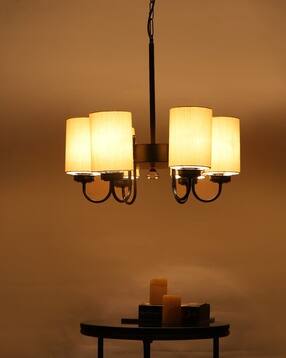 devansh  Chandelier With  Jute Lamp Shade For Living Room -picture-15