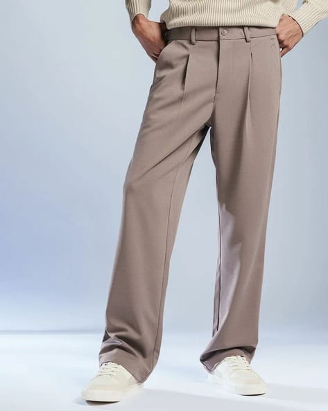 High Waisted Trousers Baggy Pleated Trousers Mens RELAXL Wide Leg