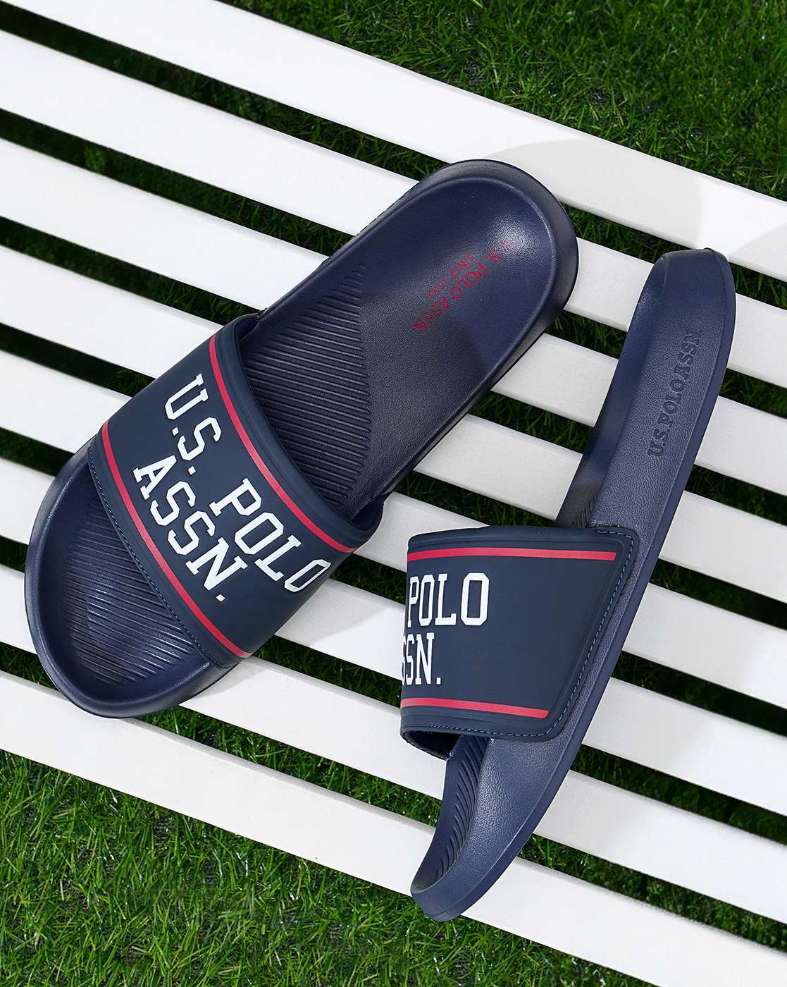 Buy Navy Blue Flip Flop Slippers for Men by Polo Assn