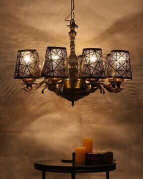 devansh  Chandelier With Etching Shades  For Living Room -picture-32