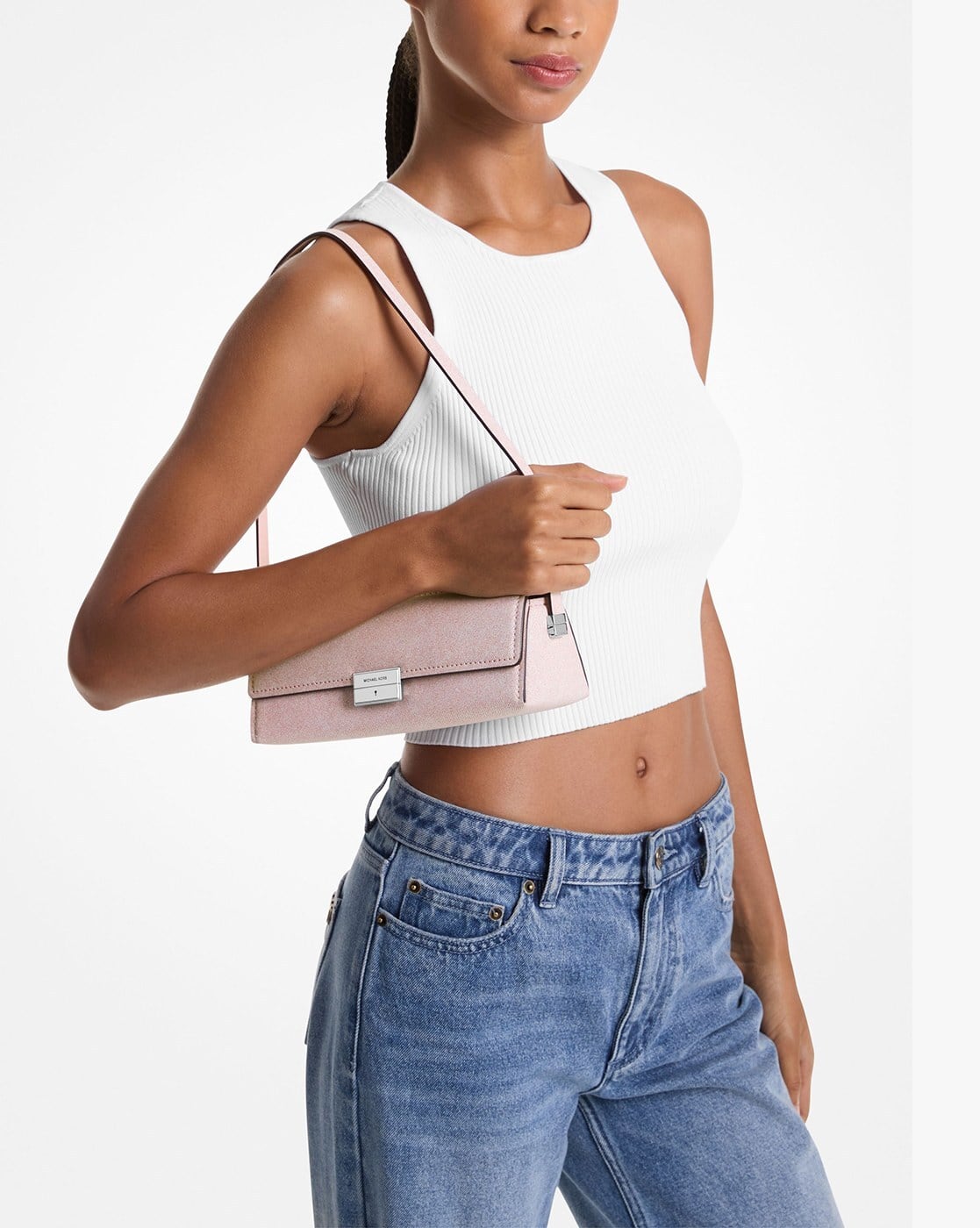 Buy Michael Kors Ludlow Small Convertible Pouchette | Pink Color