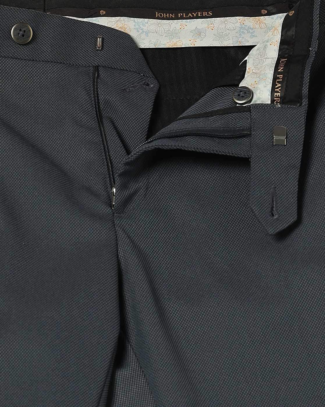 Men Slim Fit Flat-Front Trousers