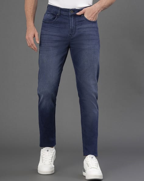 Men Skinny Mid-Rise Acid Wash Jeans with Insert Pockets
